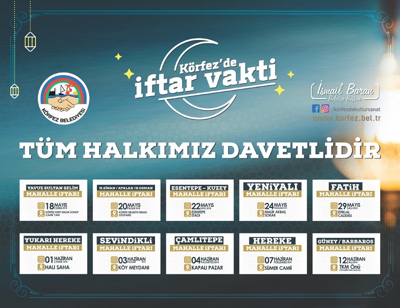 Mahalle iftarlarnn yaplaca tarihler
